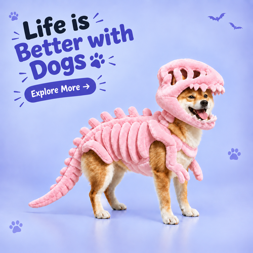 Dinosaur 3D Skeleton Costume Glow in Dark for Cats Dogs